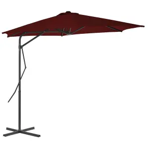 Berkfield Outdoor Parasol with Steel Pole Bordeaux Red 300x230 cm