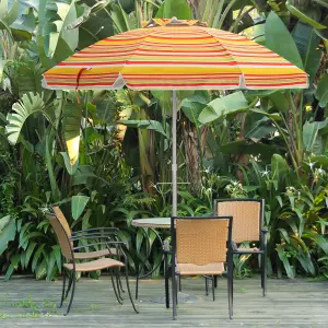 Costway 2M Patio Beach Umbrella Portable Sunshade Umbrella UPF 50+ with Sand Anchor