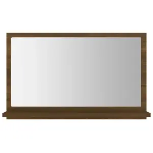 Berkfield Bathroom Mirror Brown Oak 60x10.5x37 cm Engineered Wood