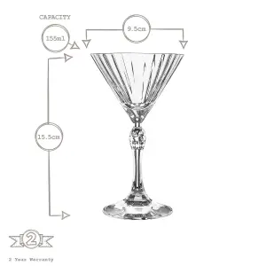 Bormioli Rocco - America '20s Martini Glasses - 155ml - Clear - Pack of 6