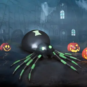 COSTWAY Inflatable Halloween Spider 6FT Indoor & Outdoor Holiday Decoration