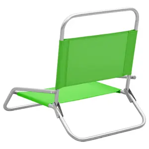 Berkfield Folding Beach Chairs 2 pcs Green Fabric