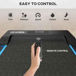 SPORTNOW 2.5HP Folding Treadmill Walking Pad w/ LED Display, No Assembly Blue