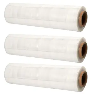 6 x 400mm Clear Strong Plastic Cling Film Protective Pallet Shrink Wrap Rolls