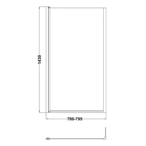 Dezine Cubo 1700 x 850mm L Shaped Left Hand Shower Bath with Panel and Bath Screen