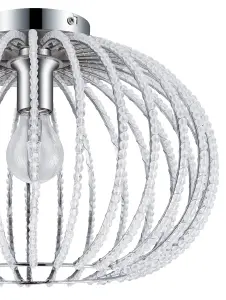 GoodHome Round Metal & plastic Chrome effect LED Ceiling light