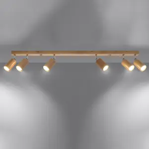 Berg Wood Bronze 6 Light Classic Ceiling Light