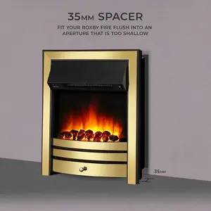 Roxby Electric Fire - Brass with 35mm Spacer Kit