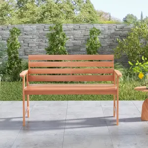 Costway Patio Hardwood Bench Outdoor Loveseat Backyard Wood 2-Seat Chair