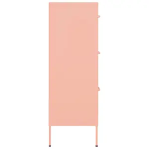 Berkfield Drawer Cabinet Pink 80x35x101.5 cm Steel