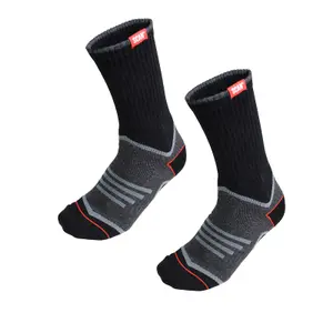 Scan Work Socks Twin Pack Pair Size UK 6-12 Reinforced Heel Enhanced Comfort