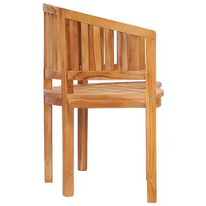 Berkfield Banana Bench 151 cm Solid Teak Wood