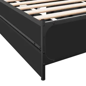 Berkfield Bed Frame with Drawers without Mattress Black 90x200 cm