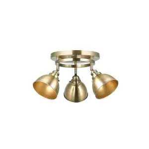 Luminosa Wyatt Round Spotlight, Antique Brass Plate