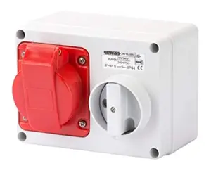 Gewiss GW66009 Red Horizontal Interlocked Socket Outlet IP44 16A 3P+N+E 380V-415V