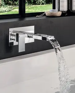 Aquarius Angle Waterfall Wall Mounted Chrome Bath Filler Tap AQ791047