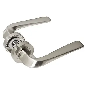 Z749 Lever Rose Satin Nickel Door Handles, Twirl Quad Lever Design - Handlestore