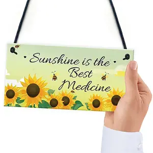 Red Ocean Sunshine In The Best - Novelty Hanging Garden Sign For Gardener - Garden Home Decor Plaques For Summer House