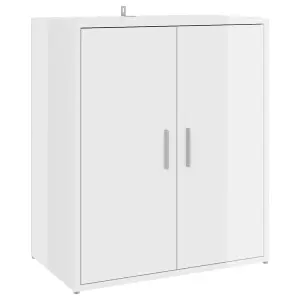 Berkfield Shoe Cabinet High Gloss White 60x35x70 cm Engineered Wood