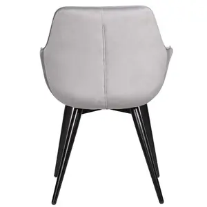 Alinblot Upholstered Armchair (Set of 2) Grey Velvet