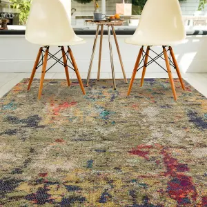 Multicolor Modern Easy to Clean Abstract Rug For Dining Room-80cm X 150cm