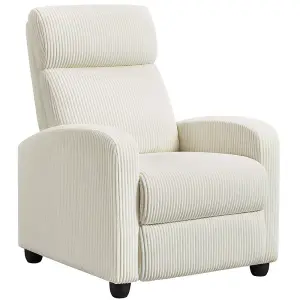 Yaheetech Beige Upholstered Recliner Chair with Pocket Spring