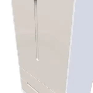 Turin 2 Door 2 Drawer Wardrobe in Kashmir Gloss & White (Ready Assembled)