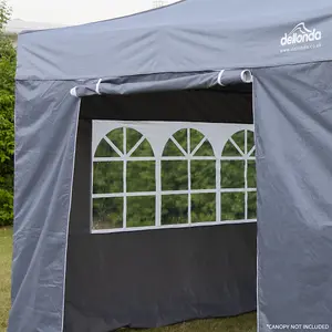 Side Walls Door & Windows for 2x2m Pop-Up Gazebo - GREY - Garden Party Tent