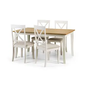 Conklin Solid Wood Base Dining Table Ivory