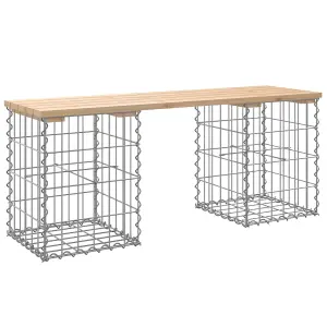 Berkfield Garden Bench Gabion Design 103x31x42 cm Solid Wood Pine