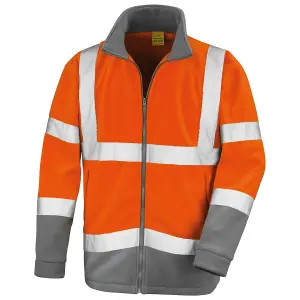 SAFE-GUARD by Result Mens Microfleece Hi-Vis Rail Jacket