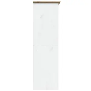 Wardrobe BODO White and Brown 151.5x52x176.5cm Solid Wood Pine