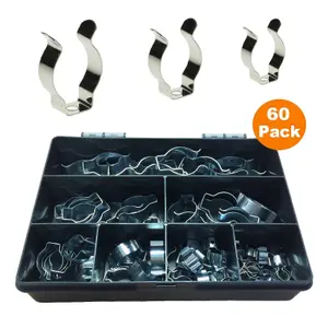 60 x Assorted Narrow Base Tool Spring Terry Clips/Heavy Duty Storage Hangers