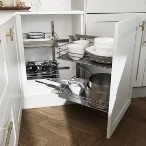 GoodHome Anthracite Soft-open Left outward Pull-out storage, (H)639mm (W)855mm