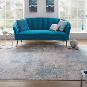 Teal Abstract Modern Easy to Clean Rug for Living Room Bedroom and Dining Room-120cm X 170cm