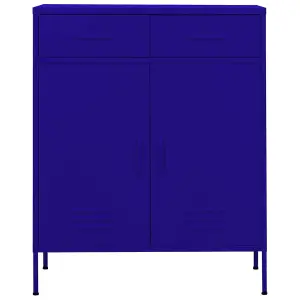 Berkfield Storage Cabinet Navy Blue 80x35x101.5 cm Steel