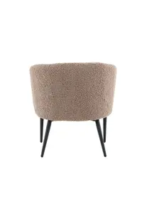 Fluffy Brown Boucle Upholstery  Armchair, Brown