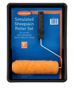 Lynwood 9" Simulated Sheepskin Roller Paint Tray Set