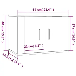 Berkfield Wall-mounted TV Cabinets 2 pcs High Gloss White 57x34.5x40 cm