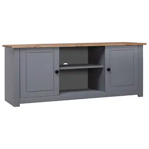 vidaXL TV Cabinet Grey 120x40x50 cm Solid Pine Wood Panama Range