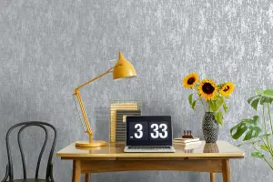 Holden Decor Urban Loft Texture Grey Industrial Smooth Wallpaper