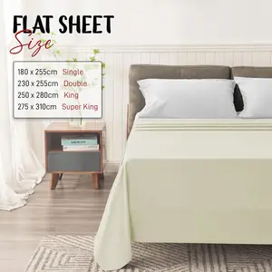 Egyptian-Quality Cotton sheet Flat Cream / Super King (6')