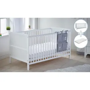  Cot Bed with Mattress White