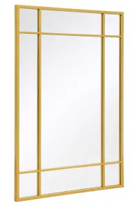 MirrorOutlet - The Genestra - Gold Modern Contemporary Garden Wall Mirror 39" X 27" (100 x 70 cm)