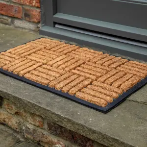 Natural Coir Door Mat Novelty Rubber & Coir Decorative Heavy Duty Entrance Mat 45cm x 75cm Indoor / Sheltered Outdoor Use