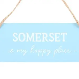 Something Different Somerset Is My Happy Place Hanging Sign Blue/White (One Size)