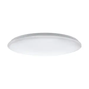 Flush Ceiling Light Colour White Shade White Plastic Bulb LED 80W Included