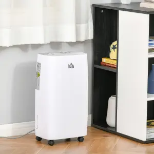 HOMCOM 12L/Day 2500ml Dehumidifier for Home with 24H Timer and 2 Speed Modes