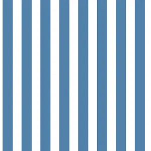 Galerie Just 4 Kids 2 Blue White Regency Stripe Smooth Wallpaper