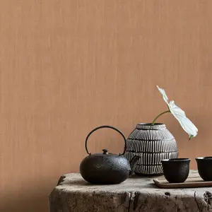 Galerie Shades of Colour Orange Brown Textile Textured Wallpaper